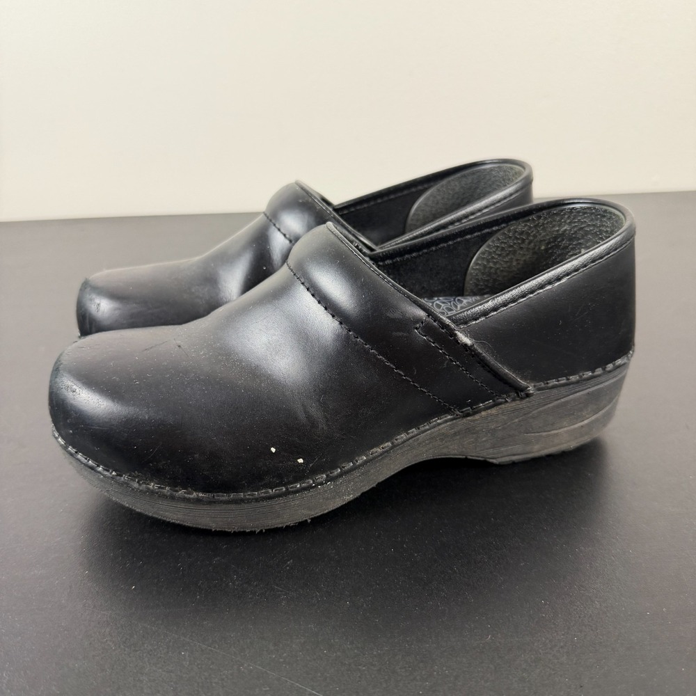 Dansko XP 2.0 Platform Clogs Women's 9/ 39 Black Comfort Leather Slip On Career
